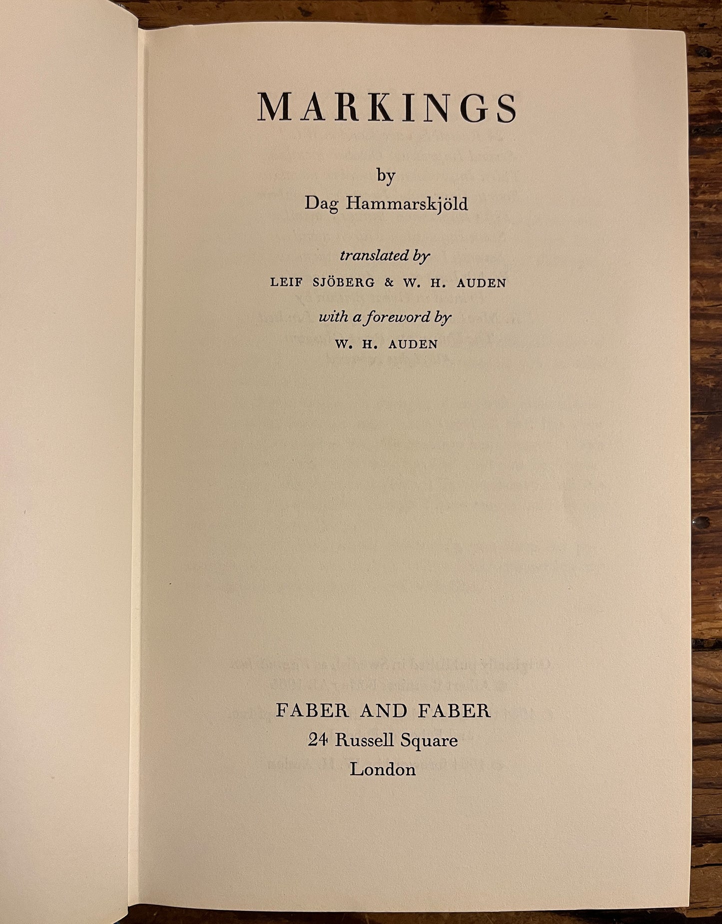 Markings, Dag Hammarsköld