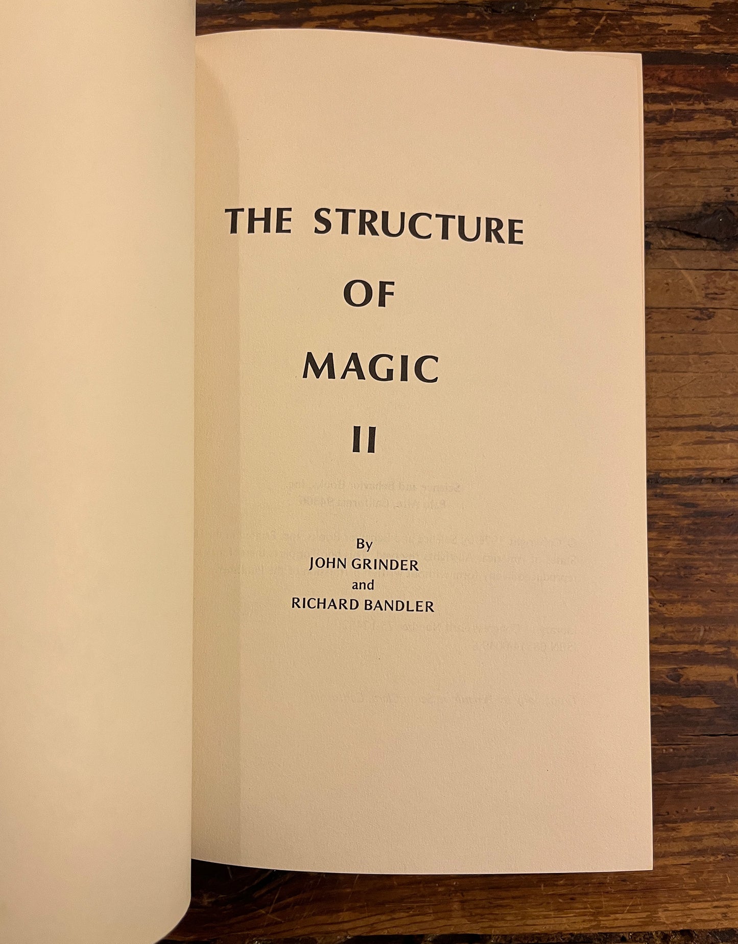 The structure of magic, Richard Bandler & John Grinder SET of Two Volumes
