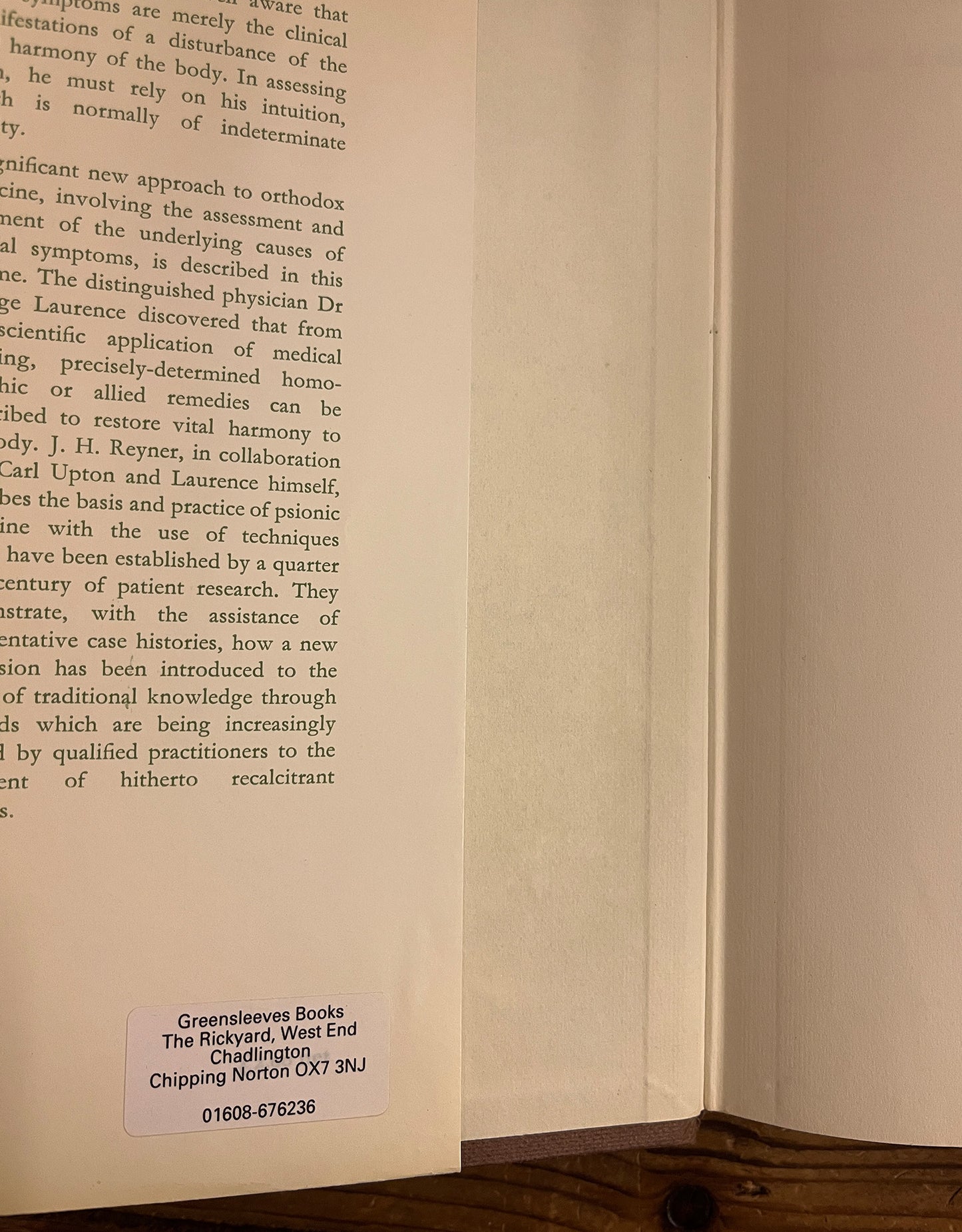 Psionic Medicine, J.H. Reyner, George Laurence and Carl Upton