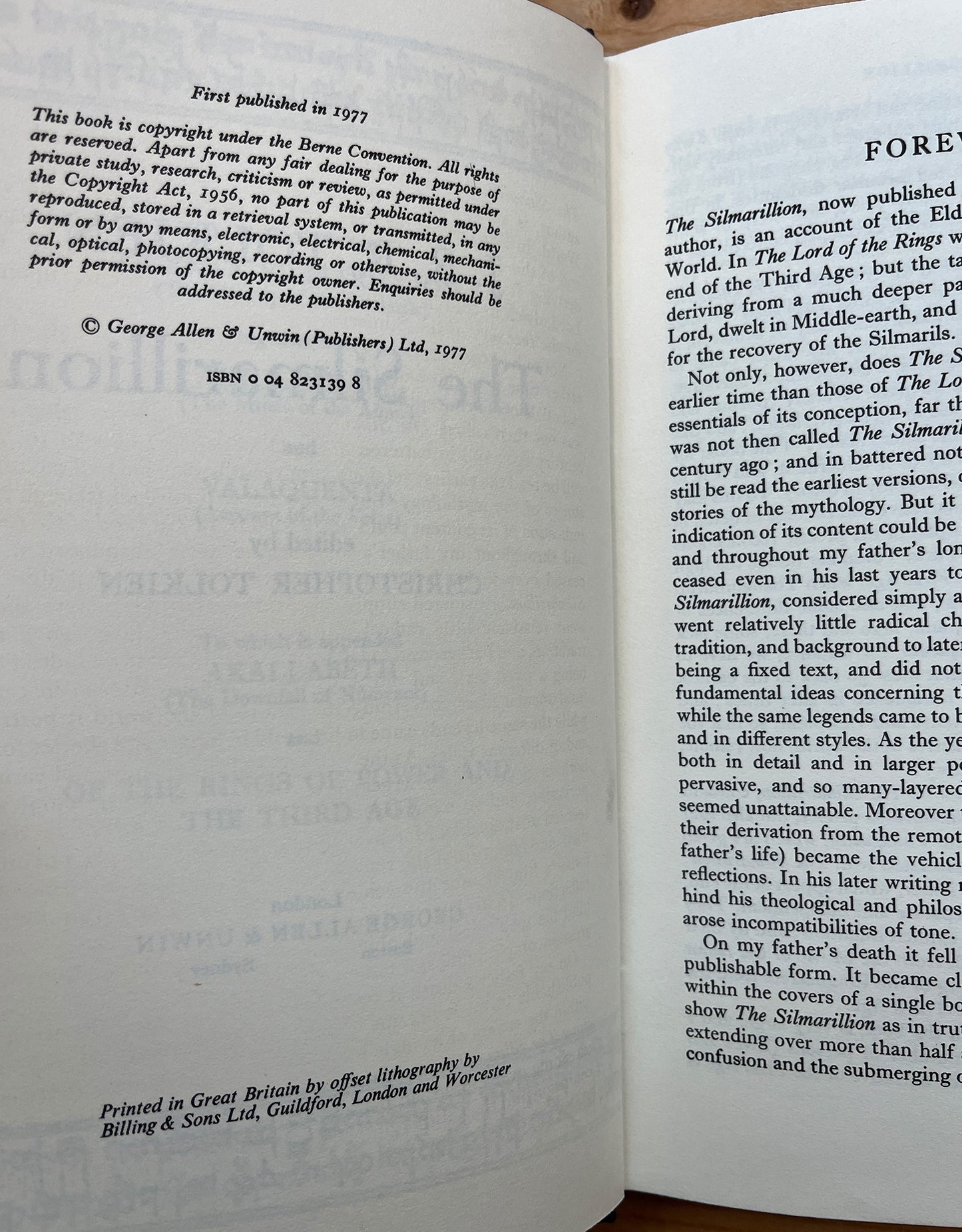 The Silmarillion, J.R.R. Tolkien First Edition, First Printing Uk