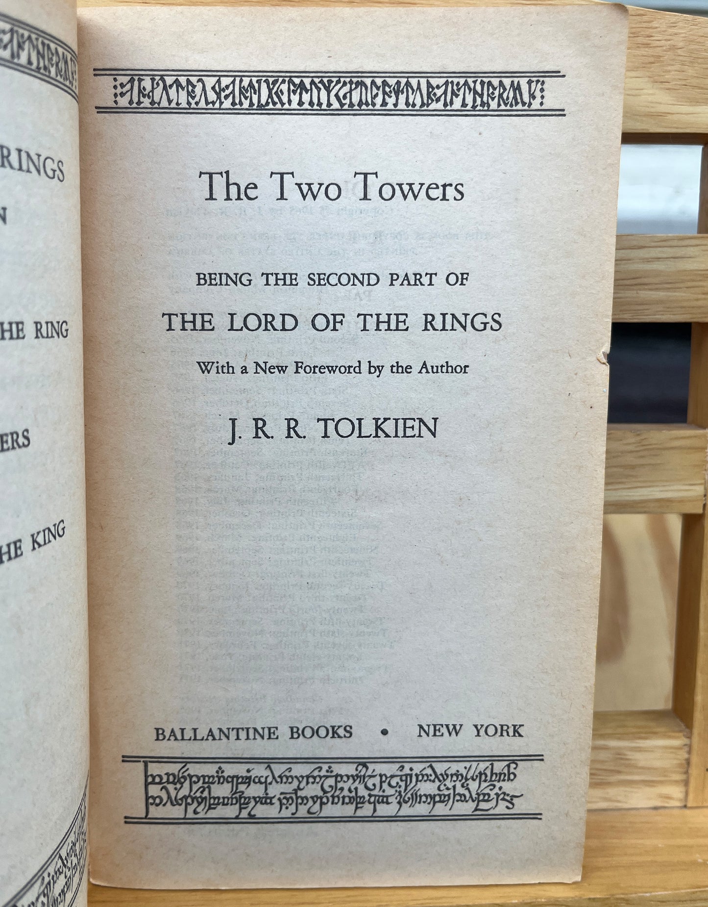 The Lord of the Rings, The Two Towers, J.R.R. Tolkien, Authorized First Paperback Edition